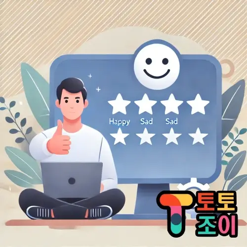 이 이미지는 사용자가 토토조이에서 베팅 경험을 평가하고, 사이트에서 제공하는 서비스와 혜택에 대한 의견을 남기는 모습을 보여줍니다. 고객의 피드백은 플랫폼의 품질을 높이는 중요한 요소입니다.
